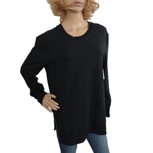 Daily Ritual Women's Terry Cotton and Modal Pullover Sweater Top With Cutouts